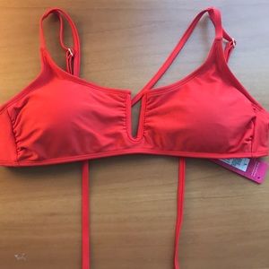 Red cross back bikini top